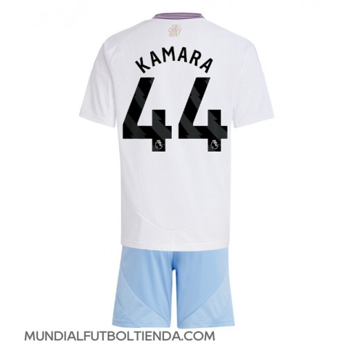 Camiseta Aston Villa Boubacar Kamara #44 Segunda Equipación Replica 2024-25 para niños mangas cortas (+ Pantalones cortos)